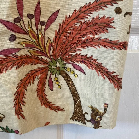 Muse Cream Dress: Palm Trees Sequined - Picture 6 of 13